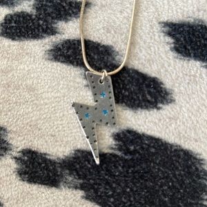 Stamped Lightening Bolt Necklace | western Jewerly